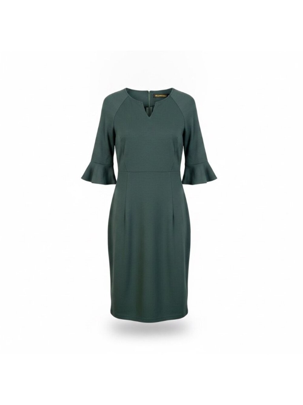 Woosunze Womens Green Rayon Blend Flare Sleeve Dress Size M